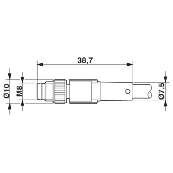 M08A Fem Droit 4p/M08 Mâle Droit 4p; PUR Gris-Noir 0.3m M08A Fem Droit 4p/M08 Mâle Droit 4p; PUR Gris-Noir 0.3m-Lire la description
