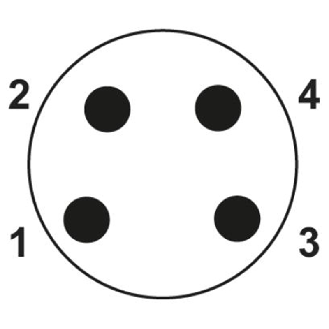 M08A Fem Droit 4p/M08 Mâle Droit 4p; PUR Gris-Noir 0.3m-Lire la description