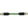 M12 Mâle 0°/M12 Mâle 0°; PUR Blindé 2x2x0.34 Vert Ethernet 7m