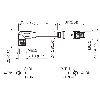 M08A Fem Coudé 3p/M08A Mâle Droit 3p; Pur UL 3x0,25 Noir 0.6m