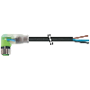 M08A Fem Coudé 3p LED (x3) PNP; Câble PUR UL/CSA 3x0.25 Noir Cpc 5m