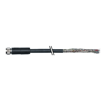 M08A Fem Droit 8p; Câble PUR 8x0.14 Noir Cpc 5m (30V)-Lire la description