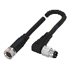 M08A Fem Droit 3p/M08A Mâle Coudé 3p; PUR 3x0.34 Noir Cpc 5m