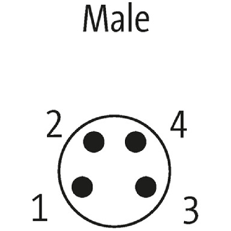 M08A Mâle Droit 4p; Câble PUR UL/CSA 4x0.25 Gris Cpc 5m-Lire la description