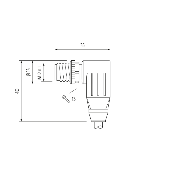 M12D Mâle Coudé 4p/RJ45 Mâle 4p; PUR Blindé AWG22/19 Vert Robot 10m-Lire la description
