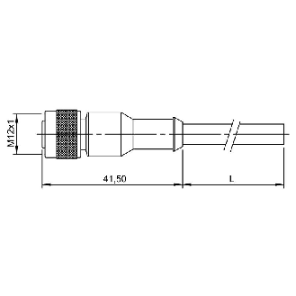 M12A Fem Coudé 8p; Câble PUR Blindé 8x0.25 Noir Cpc 10m (30V)-Lire la description