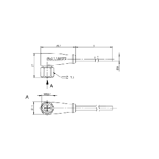 M12A Fem Coudé 5p Inox WD; Câble PVC 5x0.34 Gris Cpc 10m-Lire la description