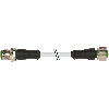 M12A Fem Droit 4p/M12A Mâle Droit 4p; PUR 4x0.34 Gris Cpc 10m