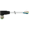 M12A Fem Coudé 4p; Câble PUR (UL/CSA) 4x0,75 Gris 5m