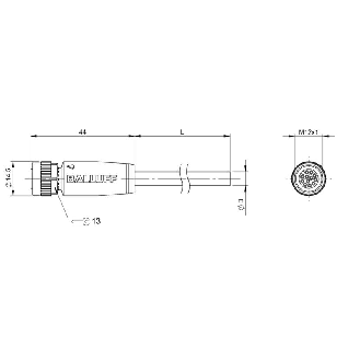 M12A Fem Droit 12p; Câble PUR 12x0,25 Noir Cpc 15m (30V)-Lire la description