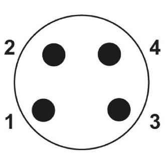 M08A Mâle Coudé 4p; Bornes à souder 0,08-0,25mm², câble Ø3,5-5mm-Lire la description