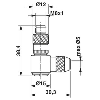 M08A Mâle Coudé 4p; Bornes à souder 0,08-0,25mm², câble Ø3,5-5mm