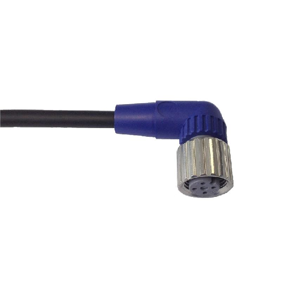 M08A Fem Coudé 4p; Câble PVC 4x0.25 Noir 5m-Lire la description