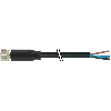 M08A Fem Droit 3p; Câble PUR UL/CSA 3x0.25 Noir Cpc 5m