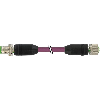M12B Fem 0° 2p/M12B Mâle 0° 2p; PUR Blindé 1x2 Violet Profibus 50m