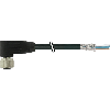 M12A Fem Coudé 8p; Câble PUR Blindé Noir 8x0,25 Cpc 10m