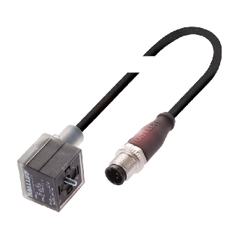 M12 Mâle Droit 3p/EV Forme A 18mm 24V LED+ATP Câble PUR Noir 2m-Lire la description