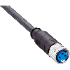 M08A Fem Droit 3p; Câble PUR 3x0.25 Noir Cpc 5m
