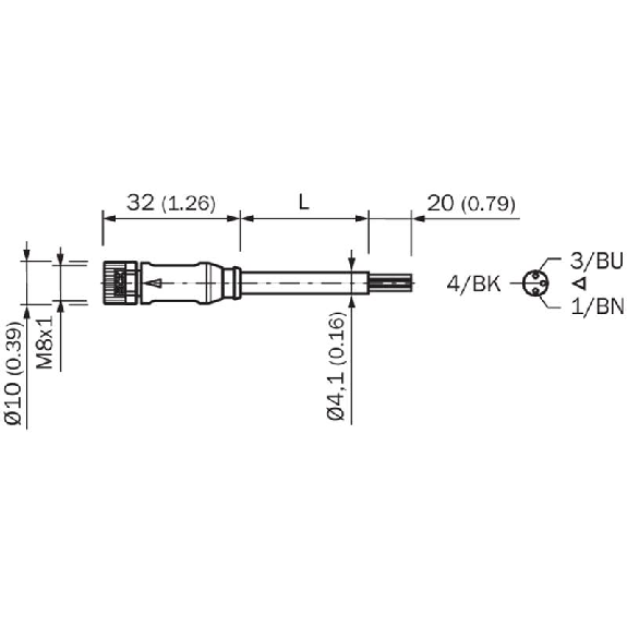 M08A Fem Droit 3p; Câble PUR 3x0.25 Noir Cpc 5m-Lire la description
