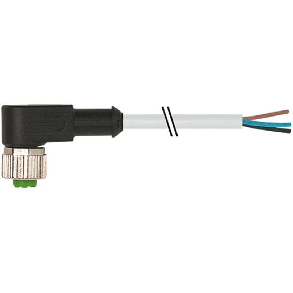 M12A Fem Coudé; Câble PVC 3x0.34 Gris 5m M12A Fem Coudé; Câble PVC 3x0.34 Gris 5m-Lire la description
