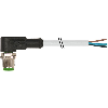 M12A Mâle Coudé 5p; Câble PVC 5×0.34 Gris 1.5m