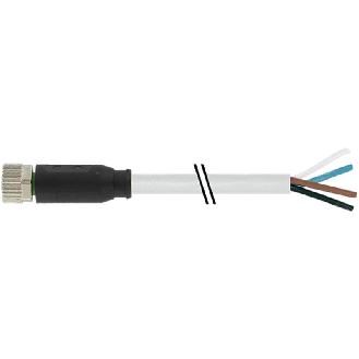 M08A Fem Droit 4p; Câble PVC UL/CSA 4x0.25 Gris 5m-Lire la description