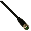 M08A Fem Droit 4p; Câble PVC 4x0.25 Noir 10m