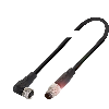 M08A Fem Coudé 4p/M08A Mâle Droit 4p; PUR 4x0.34 Noir Cpc 5m