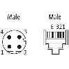 M12D Mâle Droit/RJ45 Droit; PUR Blindé 2x2x0.34 Vert Ethernet 1.5m