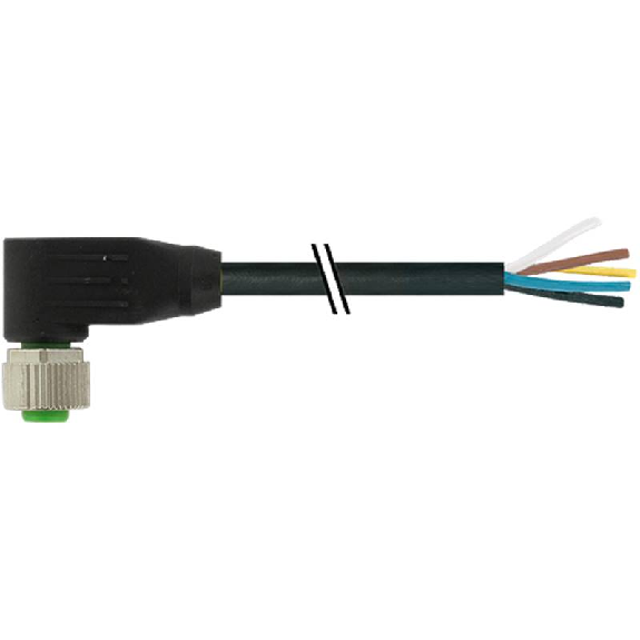M12A Fem Coudé 12p; Câble PUR (UL/CSA) 12x0,14 Noir Cpc 1,5m-Lire la description