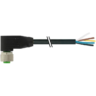 M12A Fem Coudé 12p; Câble PUR (UL/CSA) 12x0,14 Noir Cpc 1,5m-Lire la description