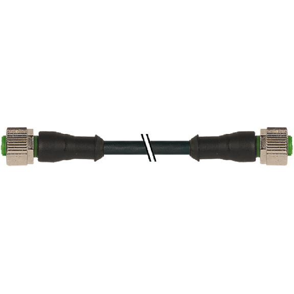 M12A Fem Droit 5p/M12A Fem Droit 5p; PUR (UL/CSA) 5x0,34 Noir Cpc 10m-Lire la description