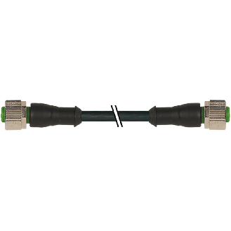 M12A Fem Droit 5p/M12A Fem Droit 5p; PUR (UL/CSA) 5x0,34 Noir Cpc 10m-Lire la description
