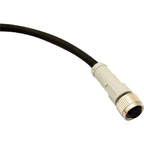 M12A Fem Droit 4p; Câble PUR 4x0.25 Noir 10m-Lire la description