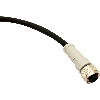 M12A Fem Droit 4p; Câble PUR 4x0.25 Noir 10m