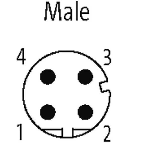 M12D Mâle Droit 4p; Câble PUR (UL/CSA) Blindé 2x2x0.34 Vert Ethernet-Lire la description