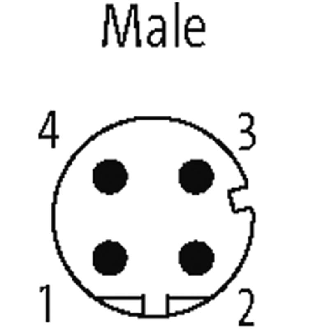 M12D Mâle Droit 4p; Câble PUR (UL/CSA) Blindé 2x2x0.34 Vert Ethernet-Lire la description