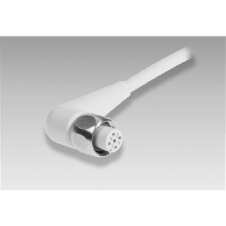 M12A Fem Coudé 4p Inox V4A F&B; Câble PP 4x0.34 Gris 10m-Lire la description