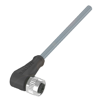M12A Fem Coudé 4p; Câble PVC 4x0.34 Gris Cpc 25m 250V-Lire la description
