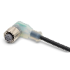 M12A Fem Coudé 4p LED PNP; Câble PVC 4x0.25 Noir 5m