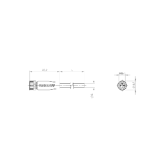 M08A Fem Droit 3p; Câble PVC 3x0.34 Gris Cpc 5m (60V)-Lire la description