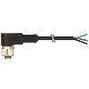 M12A Fem Coudé 4p; Câble PUR/PVC 4x0.34 Noir 1.5m