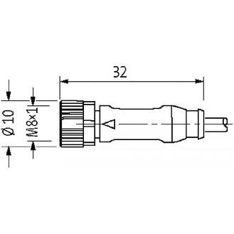 M08A Fem Droit 3p/M12A Mâle Droit 3p; PUR 3x0,25 Noir Cpc 3m-Lire la description
