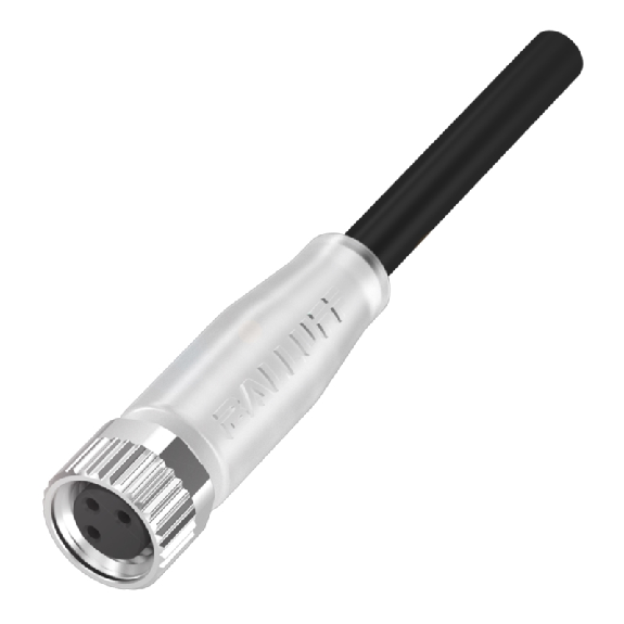 M08A Fem Droit 3p LED; Câble PUR 3x0.34 Noir Cpc 15m-Lire la description