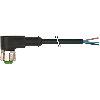 M12A Fem Coudé 5p; Câble PUR 5x0.34 Noir Cpc 2m