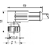 M12A Fem Coudé 5p; Câble PUR 5x0.34 Noir Cpc 2m