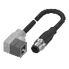 M12 Mâle Droit/EV Forme A 18mm 24VAC/DC+DIODE PUR 4x0,75 Noir 3m