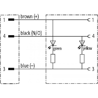 M12 Fem Coudé LED/M12 Mâle Droit; PUR 3x0,34 Noir Cpc 3m-Lire la description