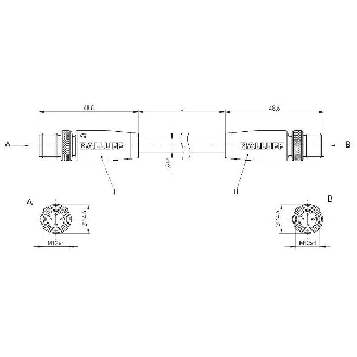 M12D Fem Droit 4p/M12D Mâle Droit 4p; Profinet; PUR Vert Cpc 10m-Lire la description