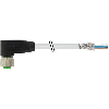 M12A Fem Coudé 8p; Câble PUR (UL/CSA) Blindé 8x0.25 Gris 50m